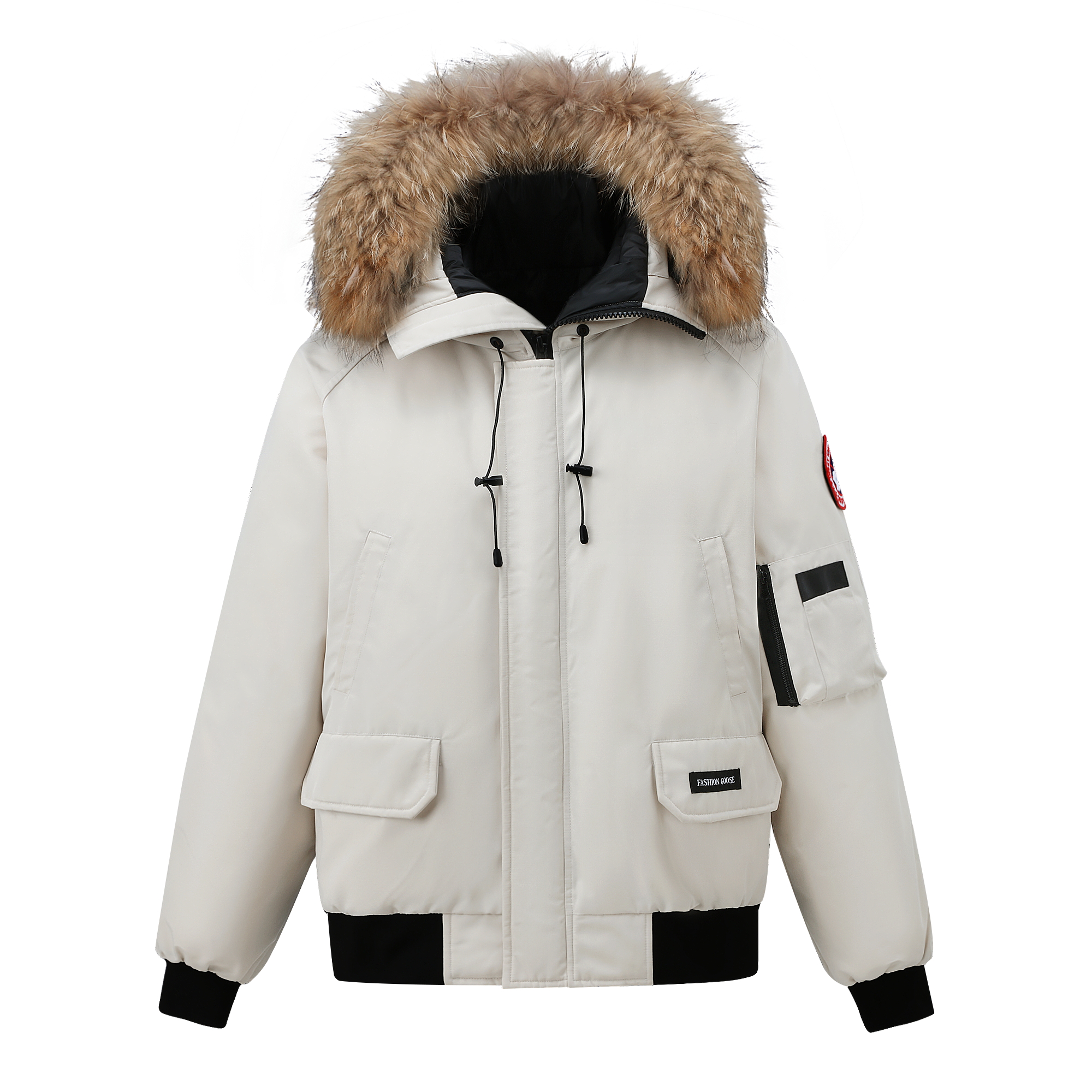 轻奢潮品保暖男女同款羽绒服毛领飞行服11