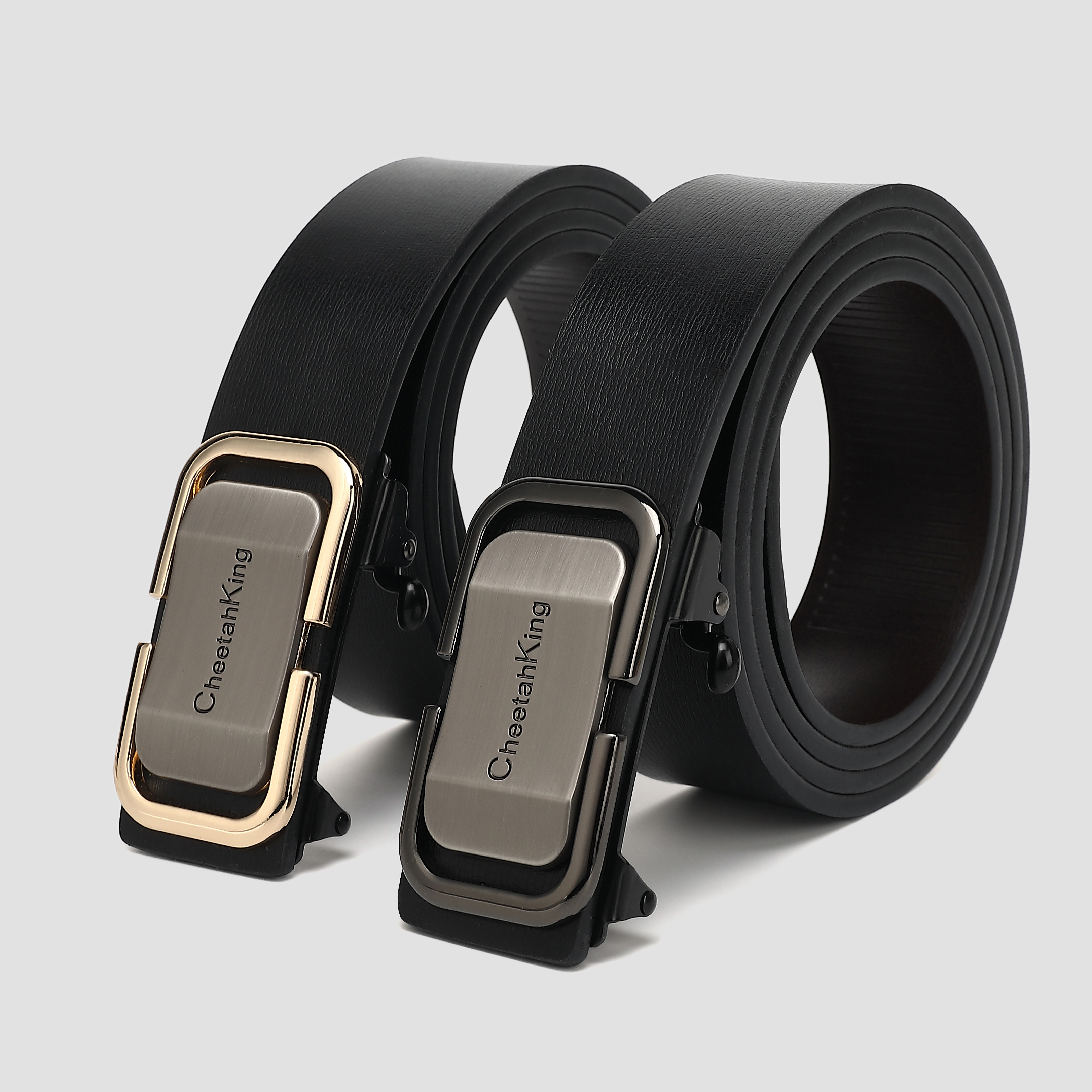 CheetahKing无牙真皮男士腰带百搭休闲皮带男款潮流牛仔搭配腰带