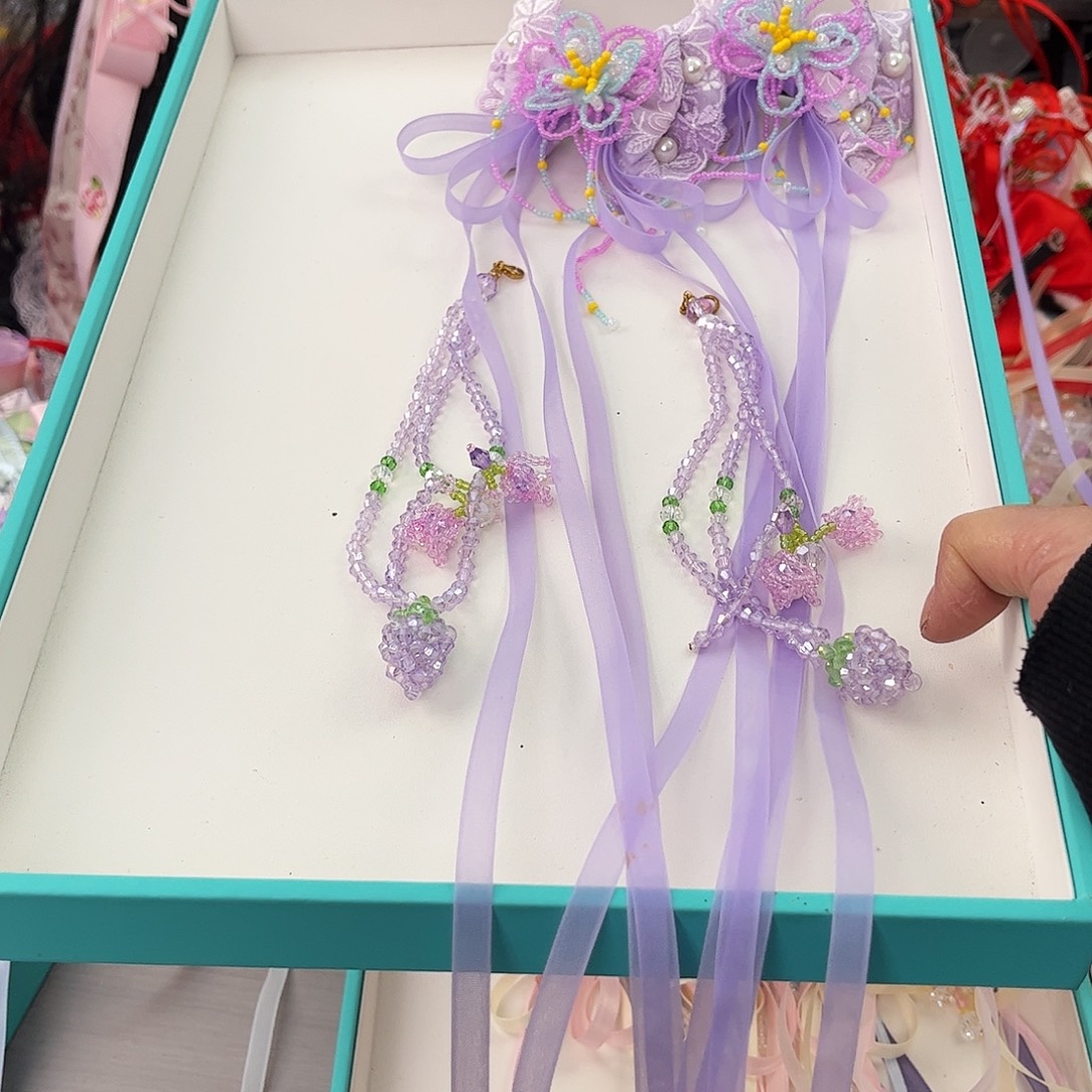 非金属紫色日单对弹2条流苏