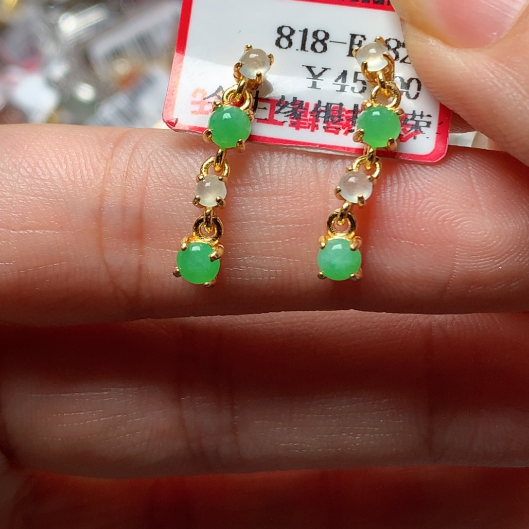 翡翠戒指银S925镶嵌天然翡翠手链