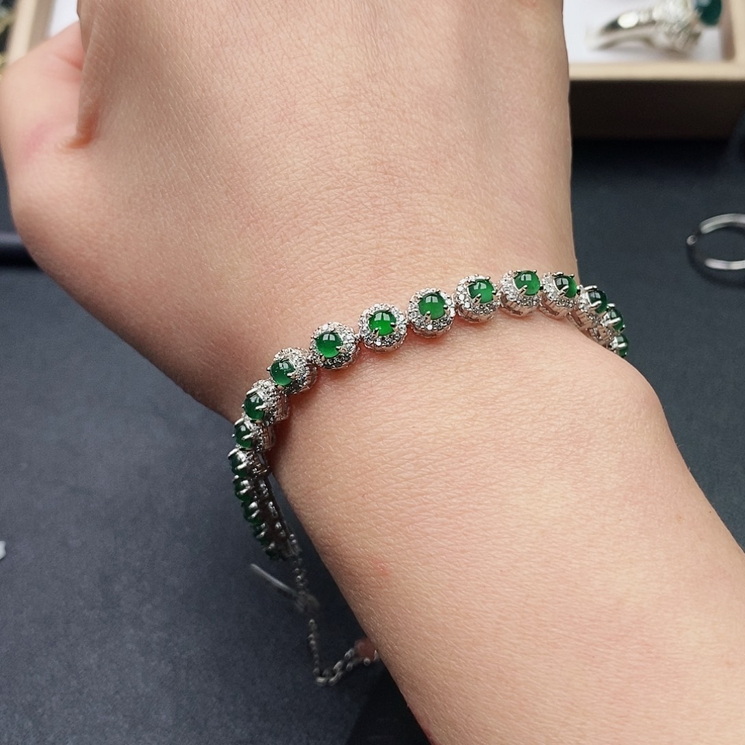 翡翠银S925镶嵌戒指