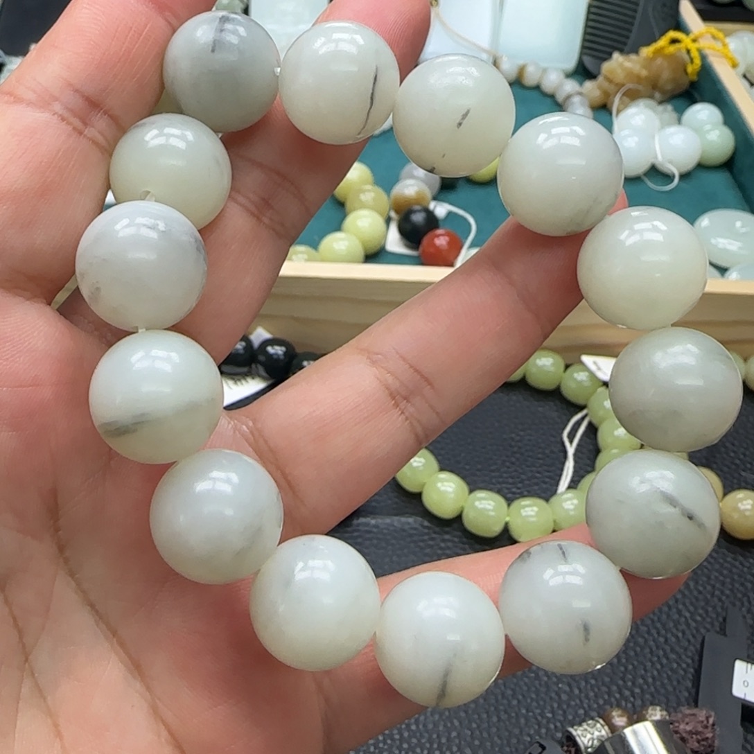 和田玉未镶嵌手链16