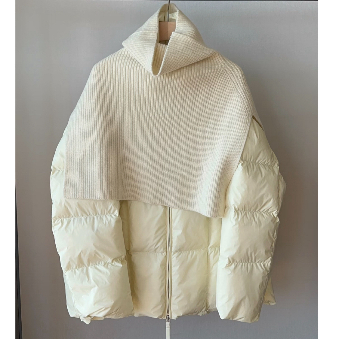 【天使】设计师品牌女秋季新款披肩围脖白外套