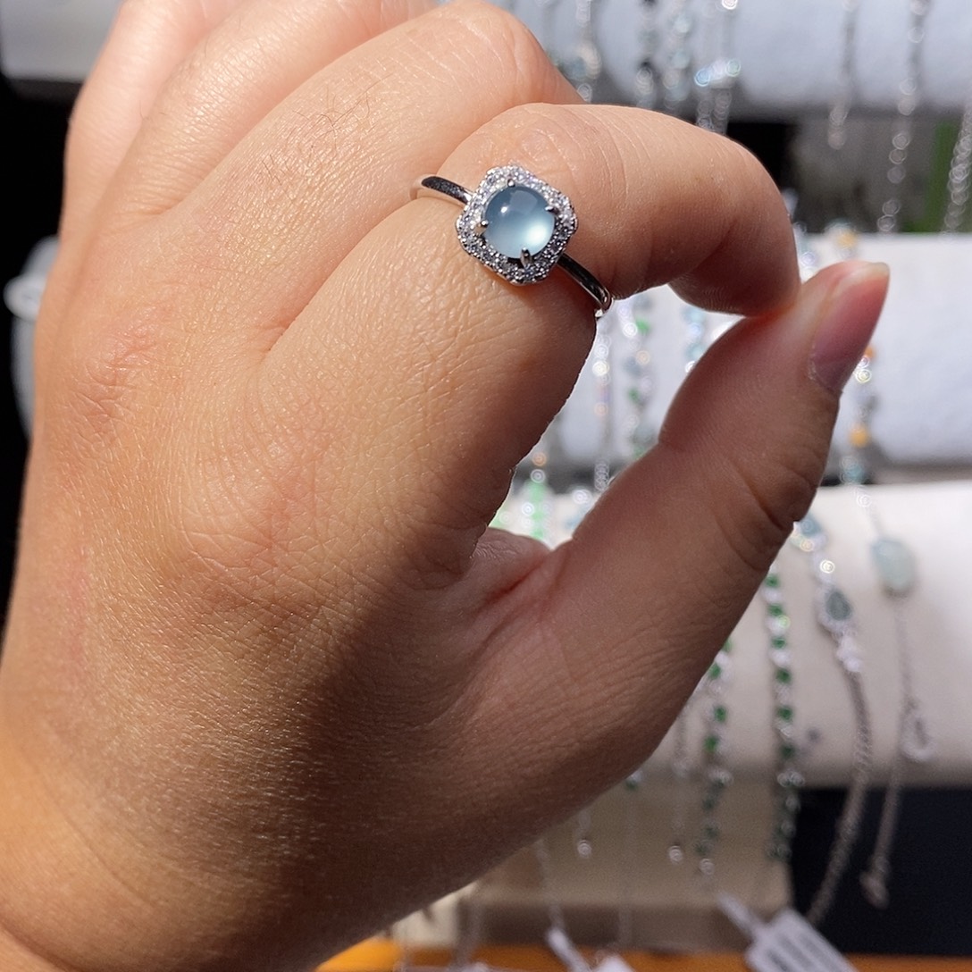 翡翠银S925镶嵌戒指