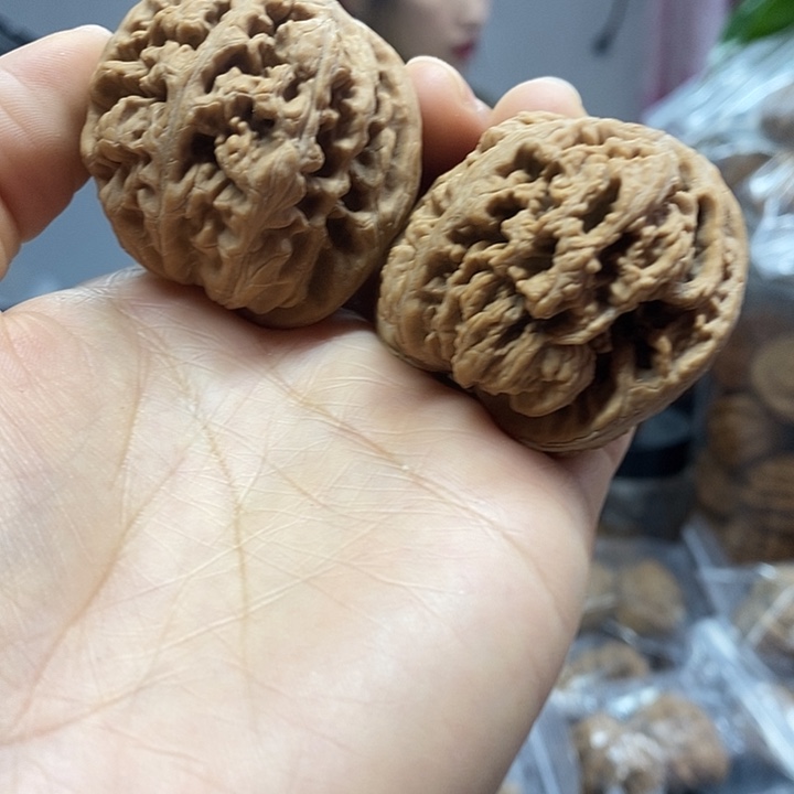 把件文玩核桃44红皮粗筋