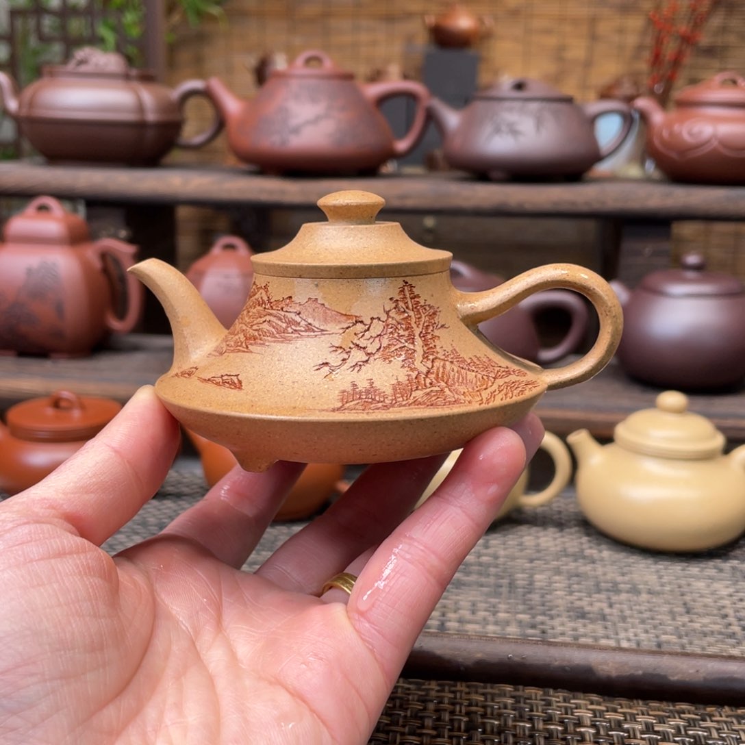 紫砂茶壶宜兴原矿紫砂手工制120