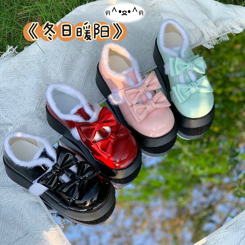 冬季加绒厚底鞋萝莉的梦境原创Lolita加绒保暖厚底学生易清洗可爱