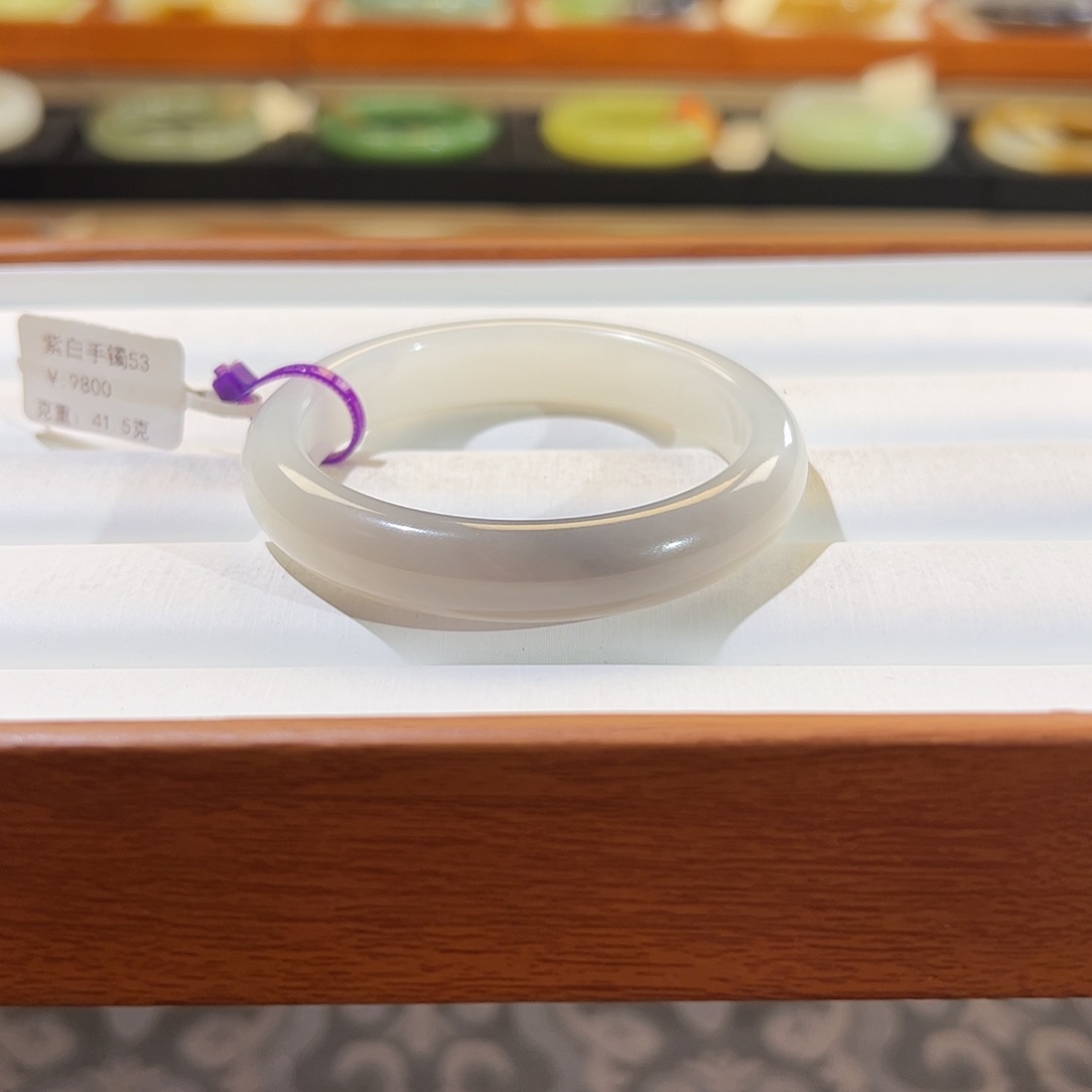 和田玉手镯未镶嵌  【紫白】