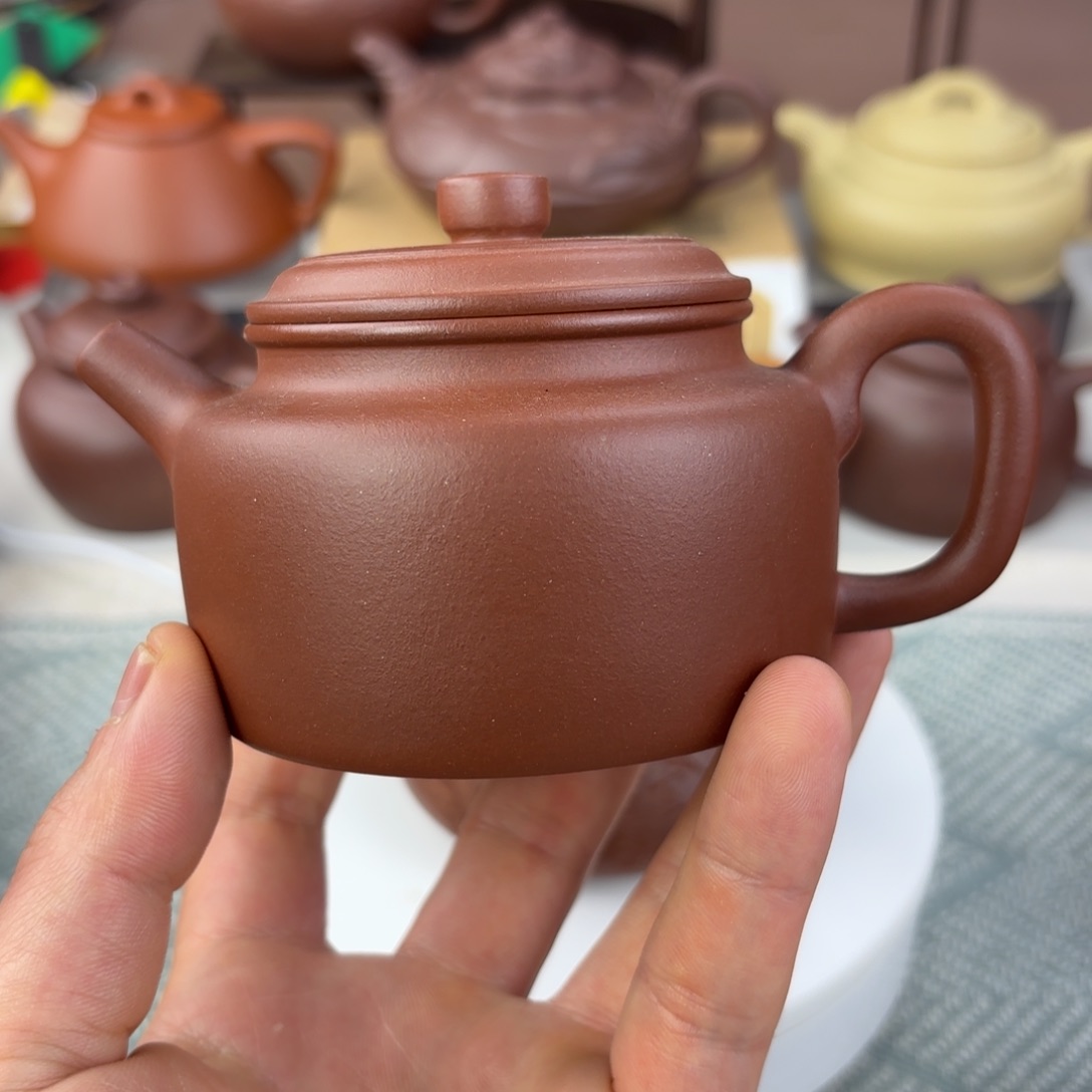 紫砂茶壶宽盖 德忠 紫泥 180cc