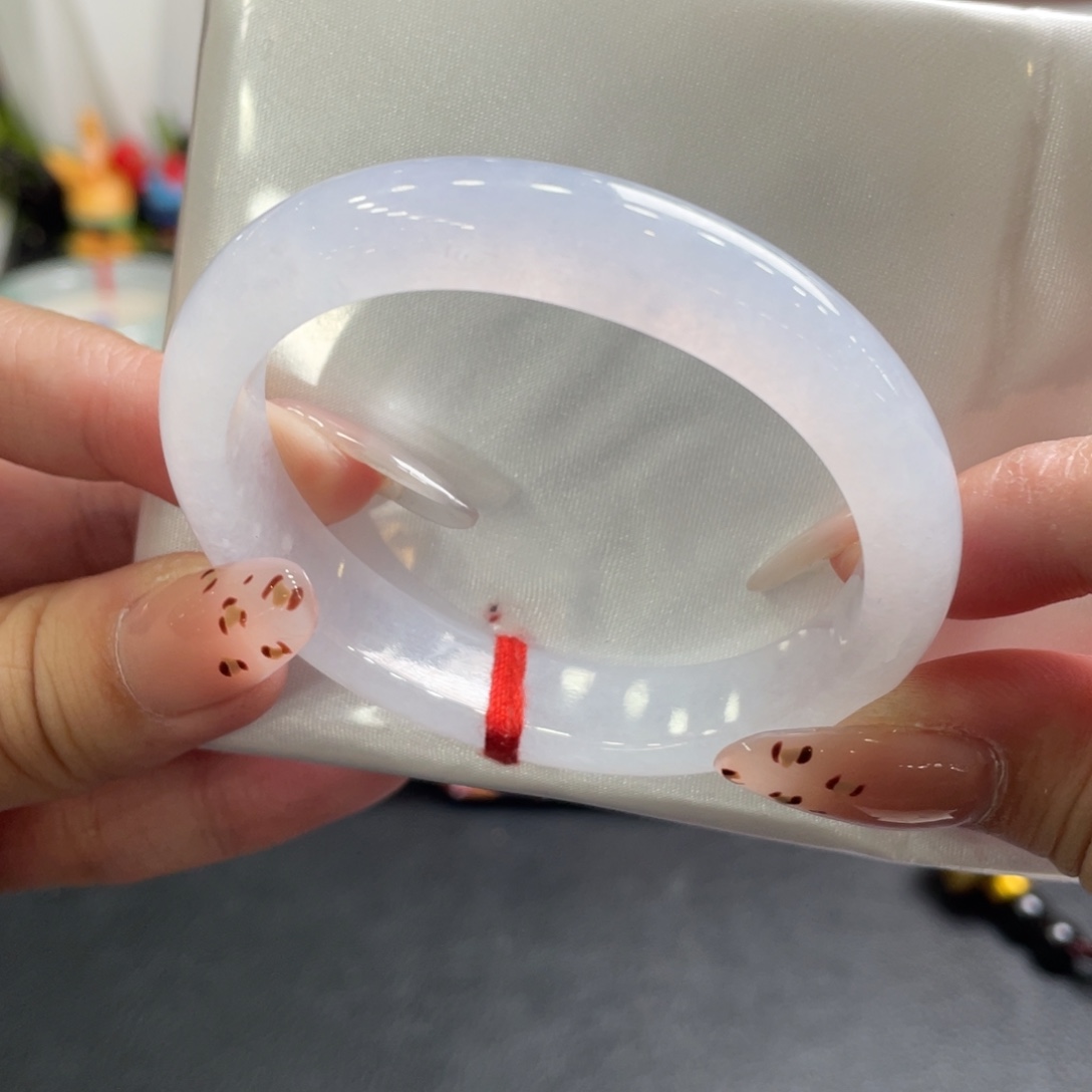 翡翠未镶嵌手镯51.5贵妃 冰粉白果冻底 7号