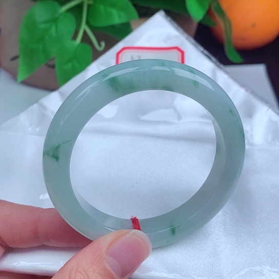 翡翠手镯未镶嵌   正圈53 冰飘花