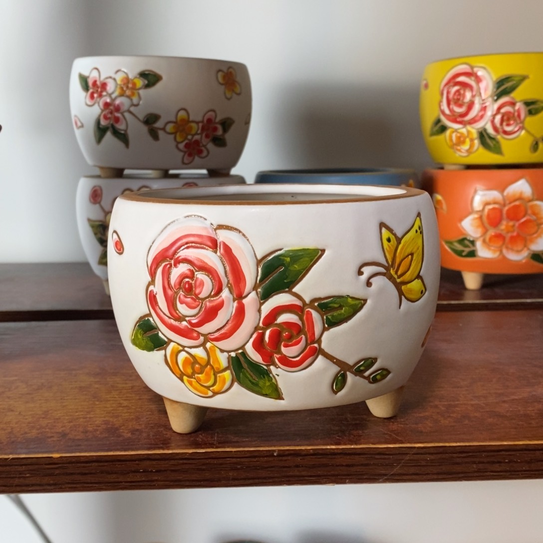 红陶韩式多肉植物花盆