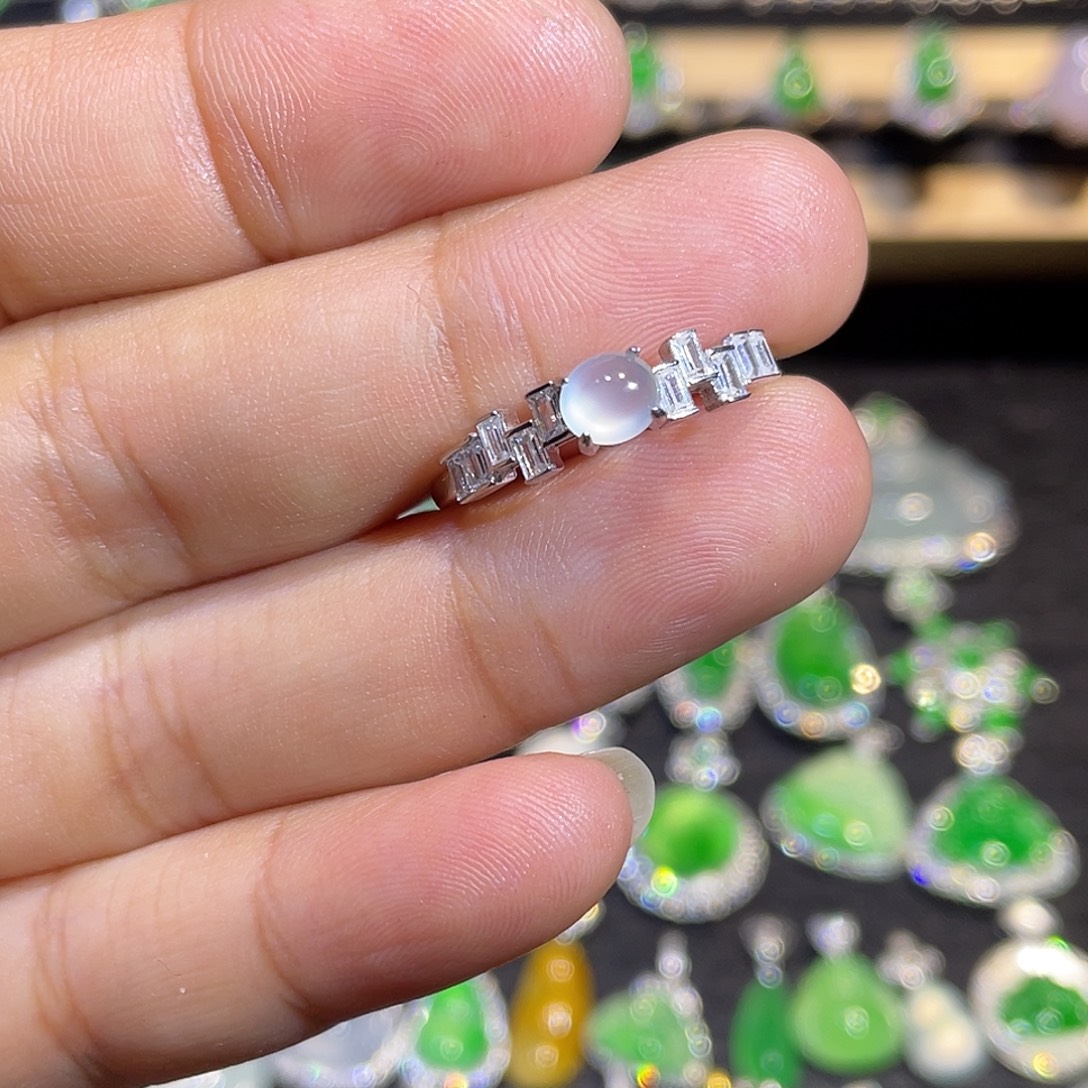 翡翠银S925镶嵌戒指