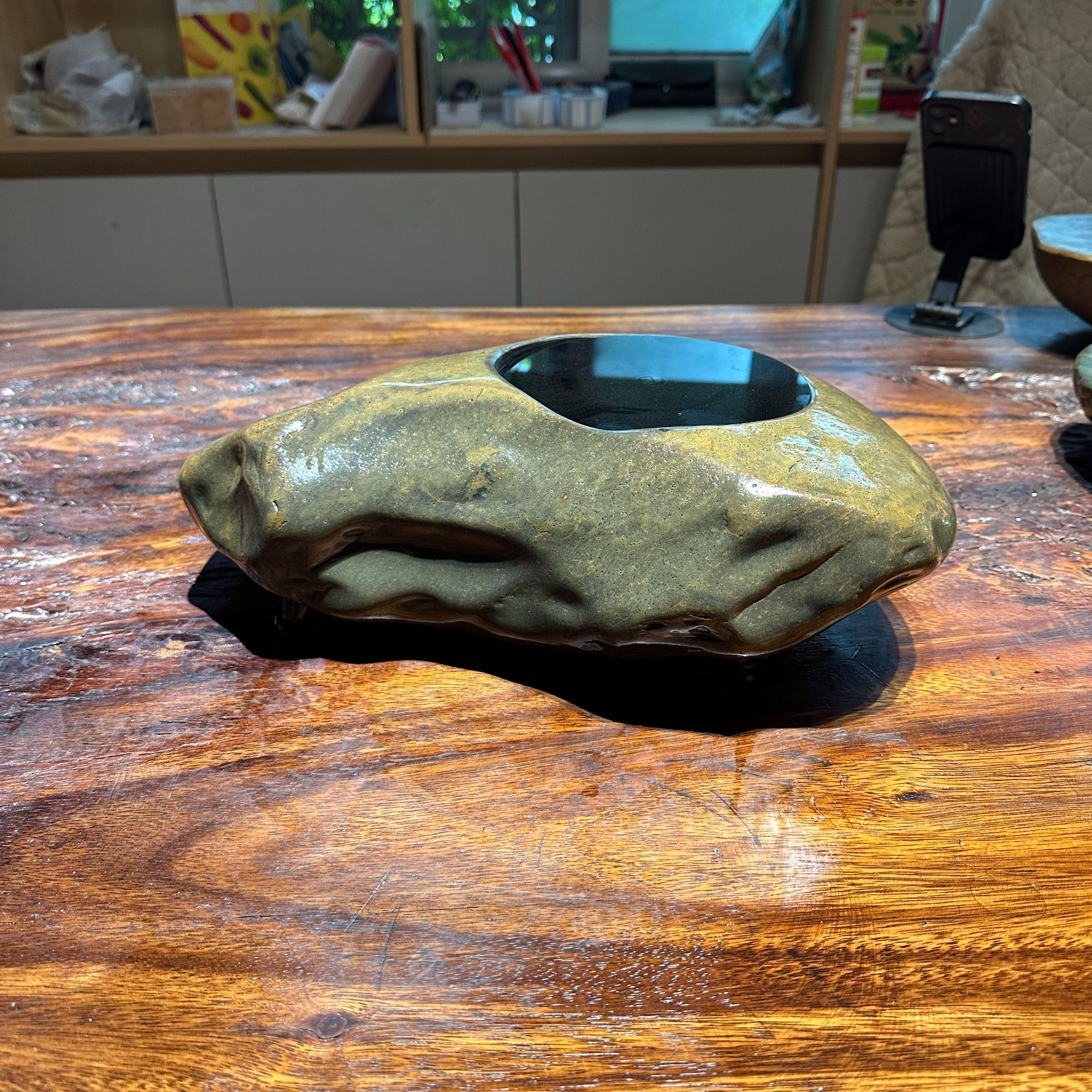 手工茶炉石头茶炉煮茶器电陶炉煮茶器家用茶道煮水创意耐热黄色