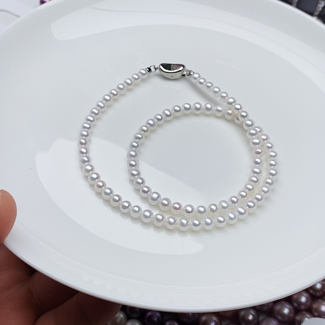 淡水珍珠颈饰银S925镶嵌