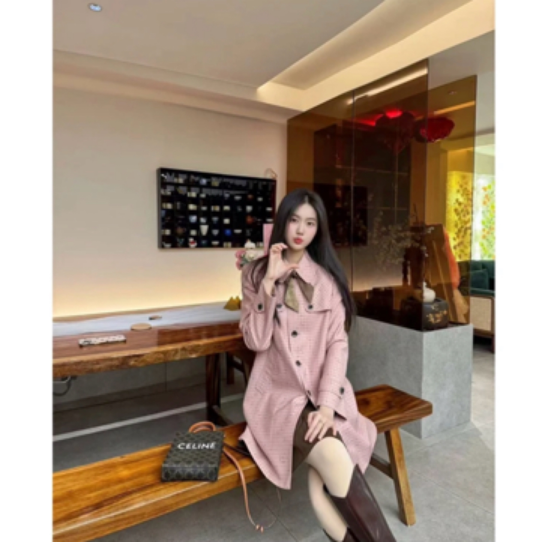 GIRDEAR/哥弟「英伦置办」格子翻领衣洋气新款潮牌女装1400763