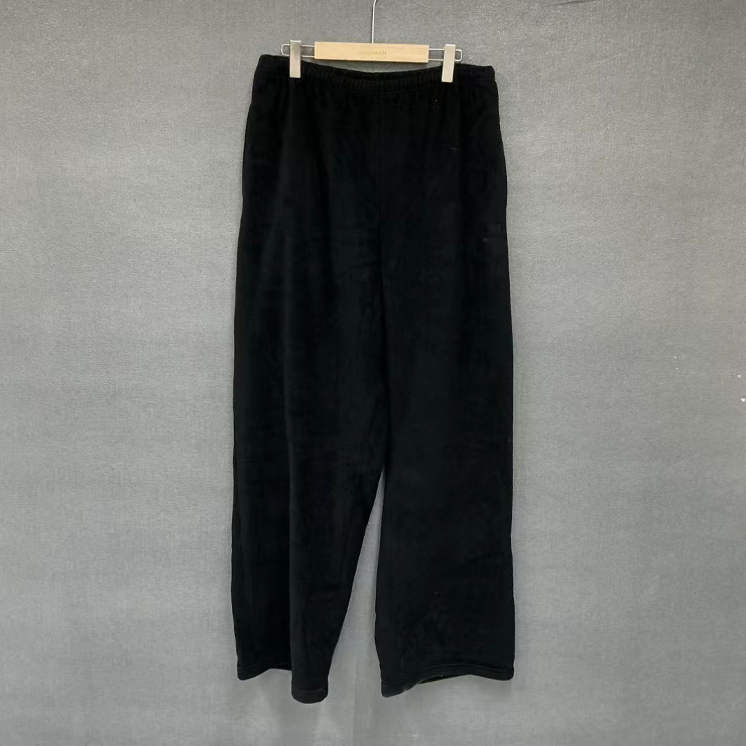 全新未使用 Balenciaga/巴黎世家 双钩刺绣logo抓绒阔腿裤/M码