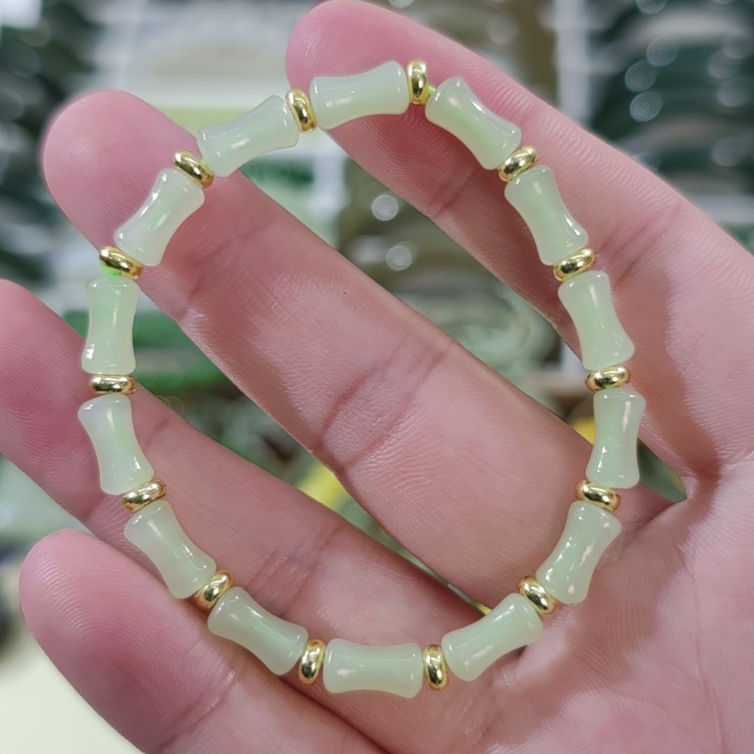 和田玉未镶嵌手链和田玉竹节手链×1