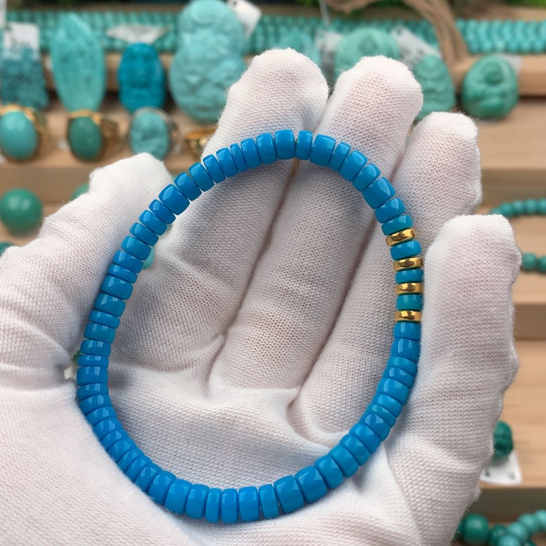 绿松石配饰足金镶嵌