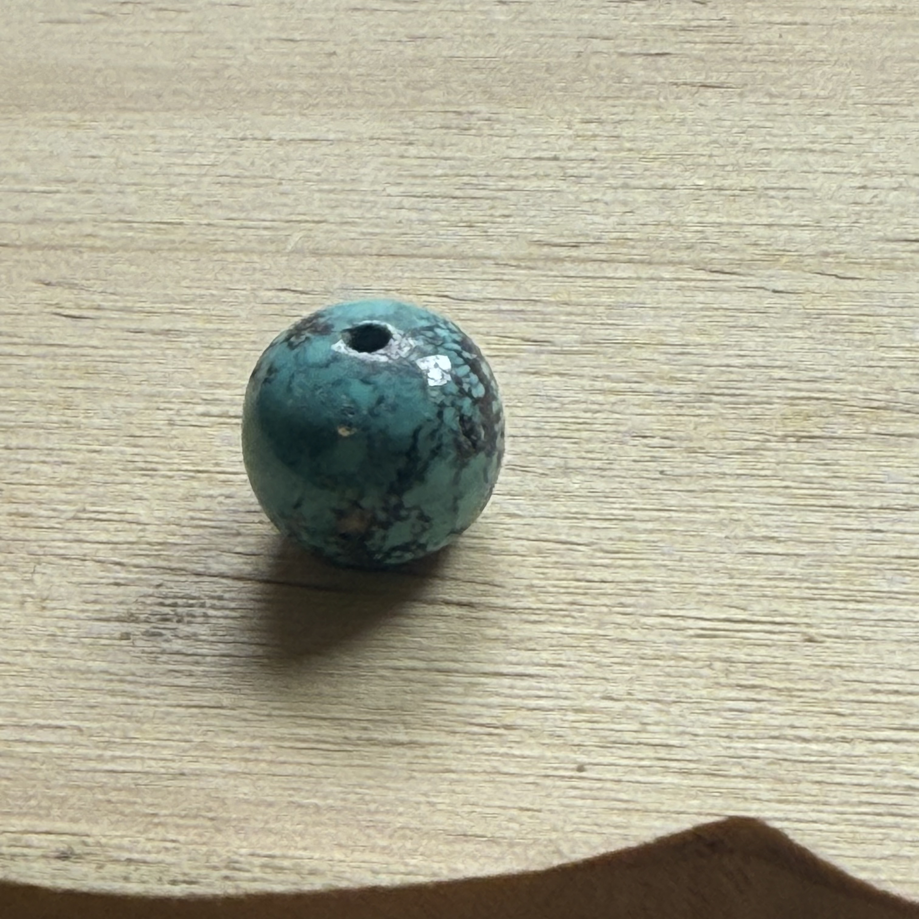 420原矿纯天然无优化高瓷绿松石乌蓝花老型11×9.9mm保真正品百搭