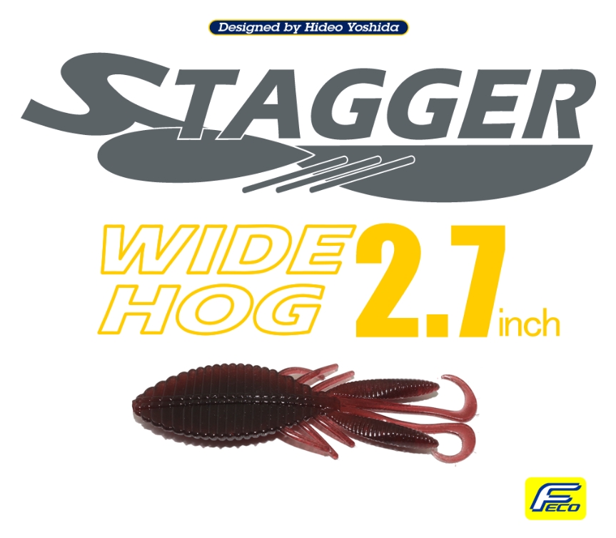 日本HIDEUP软饵 Stagger Wide Hog 2.7英寸错位扁扁虾 鲈钓软饵