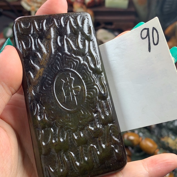 岫岩河磨玉（透闪石质玉）手把未镶嵌