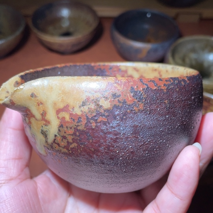 平***强茶盏柴烧自然落灰烧