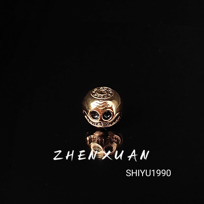 微瑕OLOMAN 平头哥12mm金色 实心文玩腰珠配饰 （非OLDMAN平头哥）