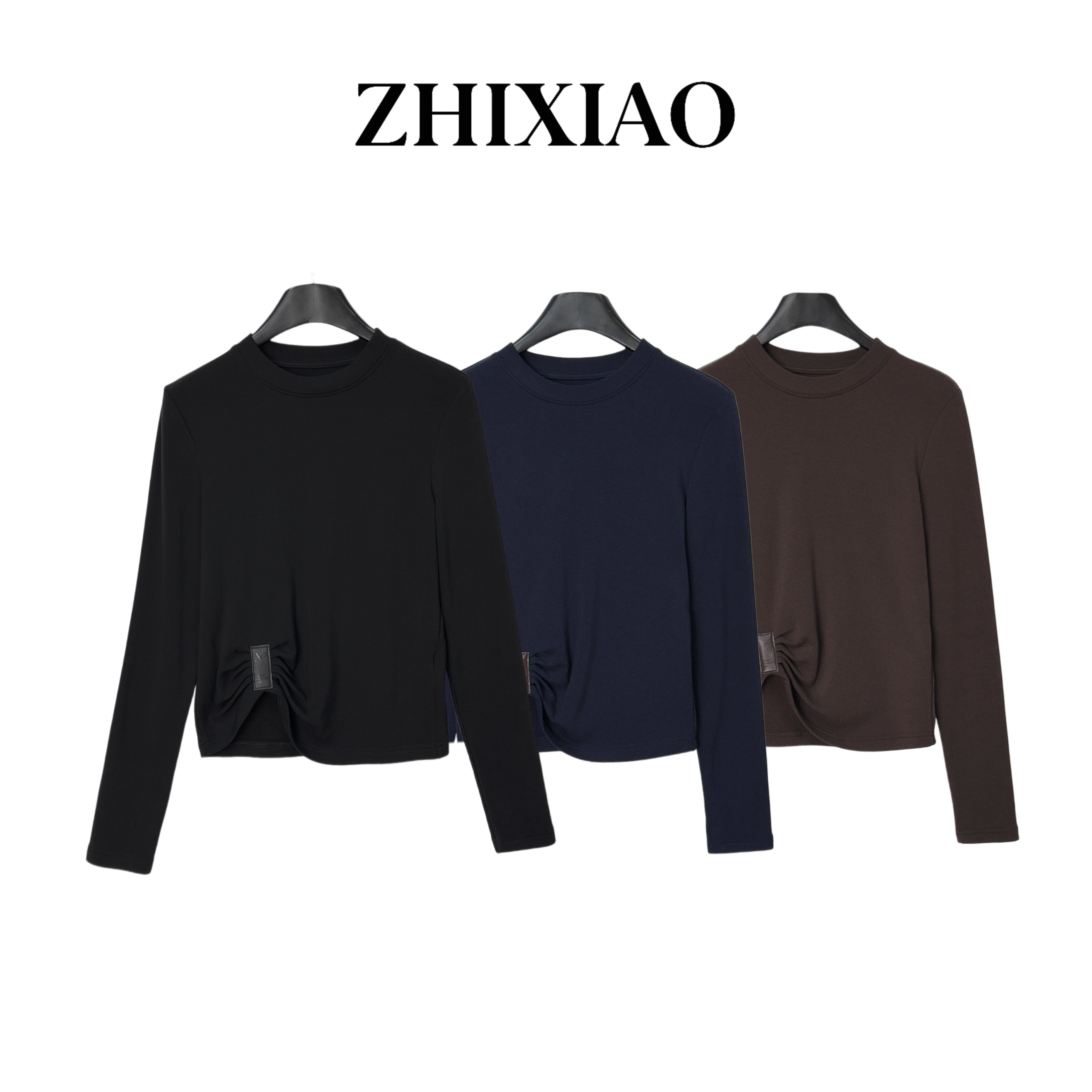 【ZHIXIAO】秋冬新款：圆领抽褶上衣92955