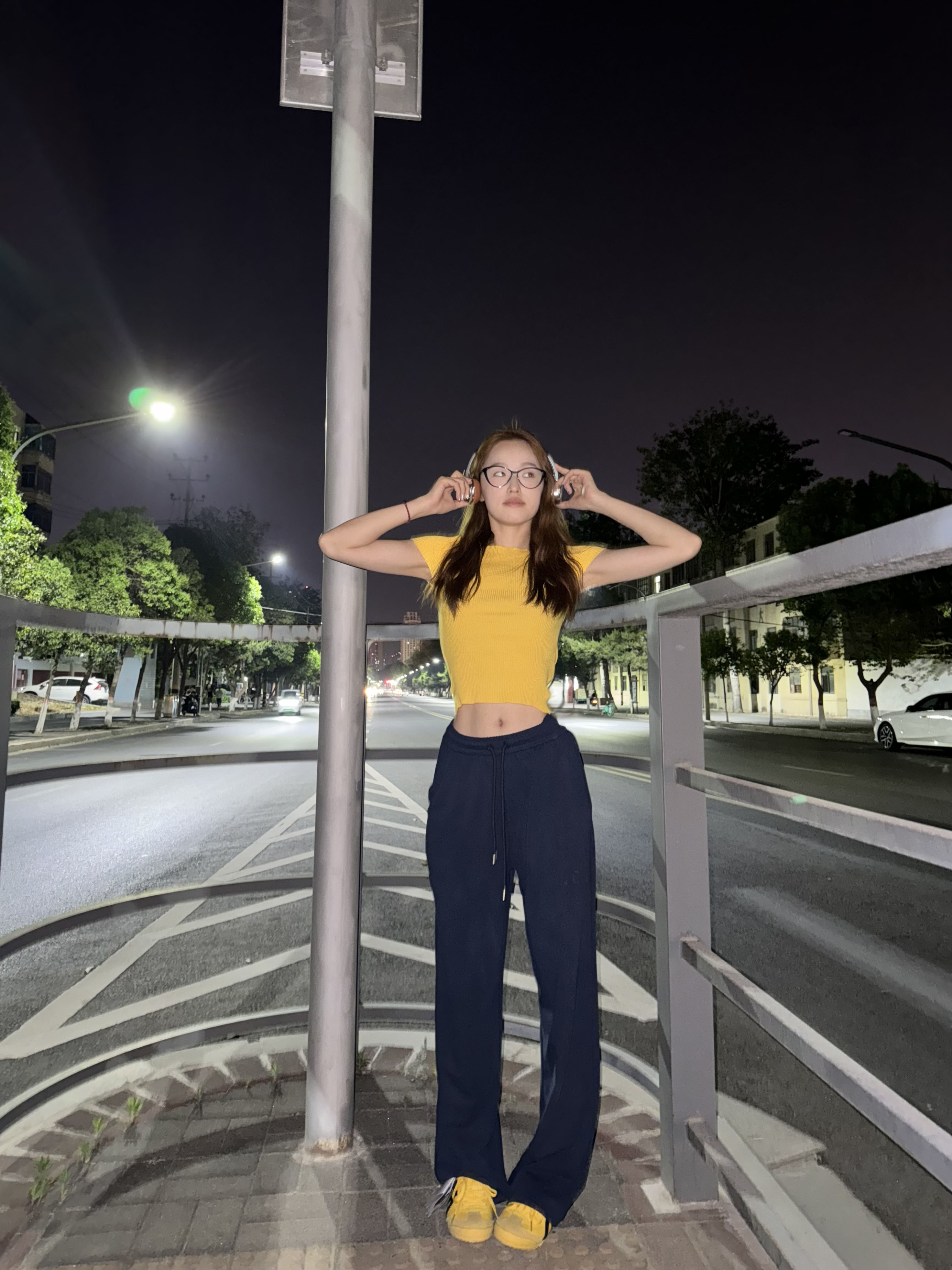 【CC匆匆】冰丝砂洗雾感防晒阔腿裤美式辣妹显瘦设计垂感松弛感条纹