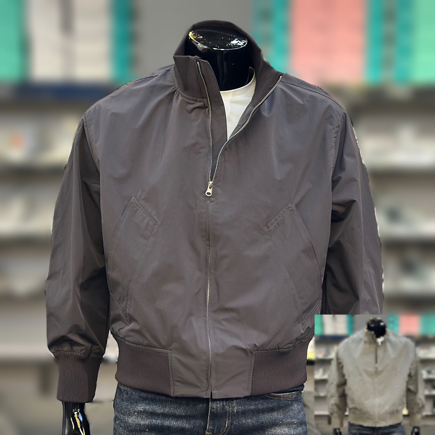 高领工装外套男士2025新款落肩户外翻领飞行服上衣蝙蝠型夹克男