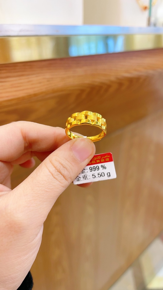足金戒指5.50克（680/克）实心 活口
