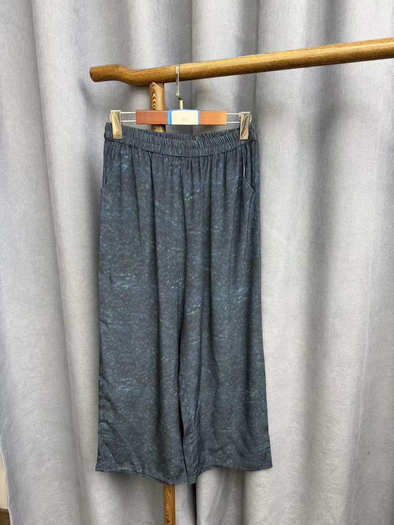 新款休闲百搭宽松桑蚕丝丝裤子女R335