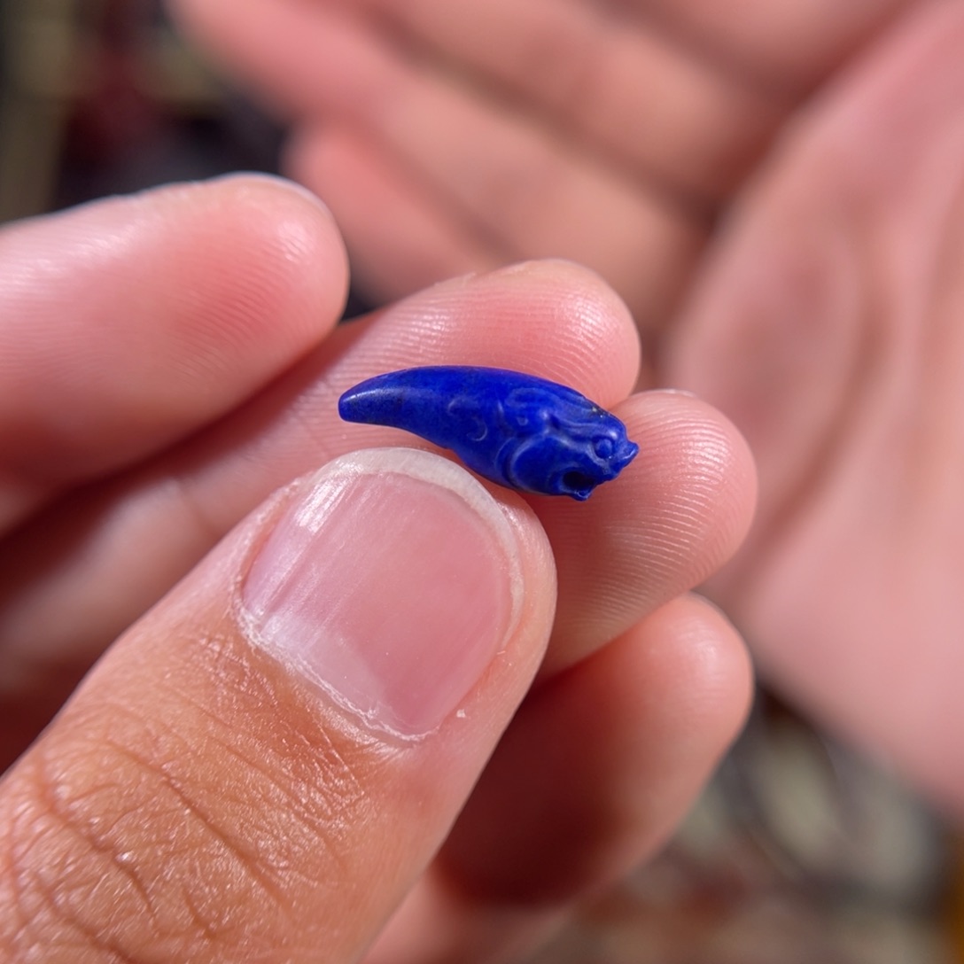 青金石貔貅卡子侧挂14.8*5.6未镶嵌