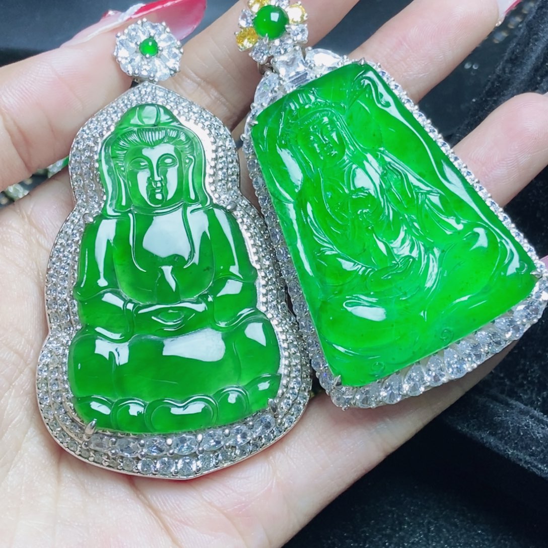 翡翠银S925镶嵌颈饰