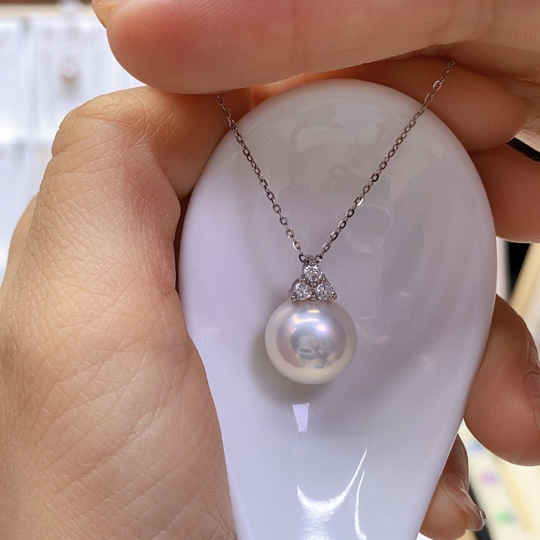 淡水珍珠吊坠(赠链)银S925镶嵌默*