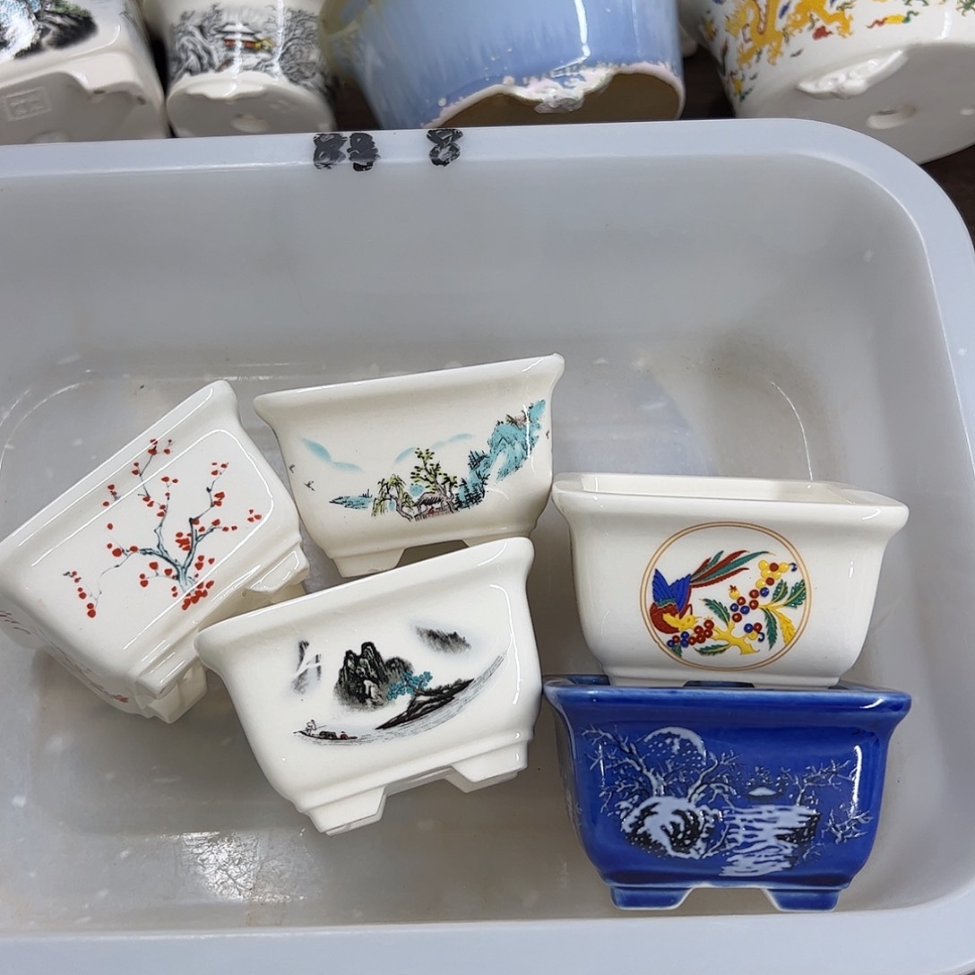 紫砂花盆8号瑕疵5个8.5/5c m 