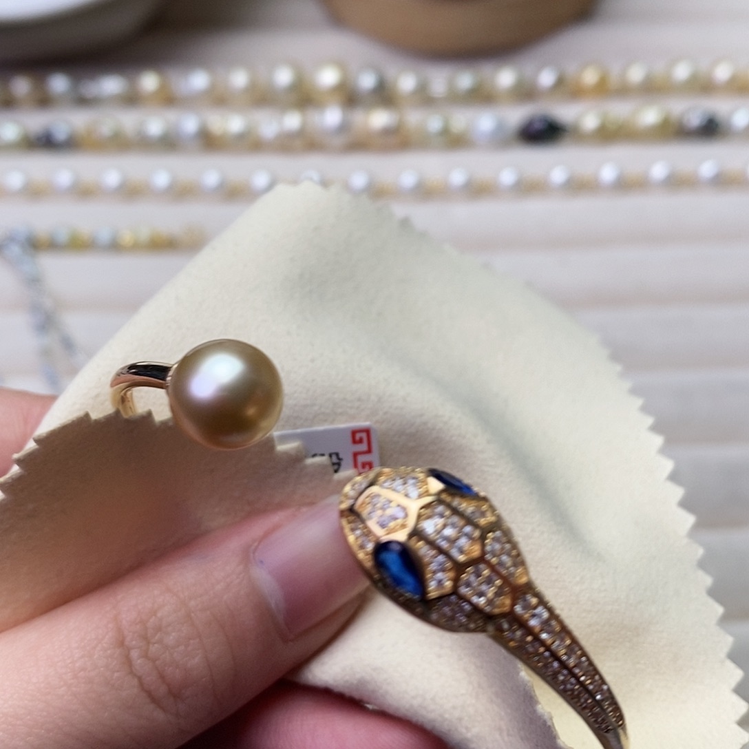 海水珍珠手镯银S925镶嵌