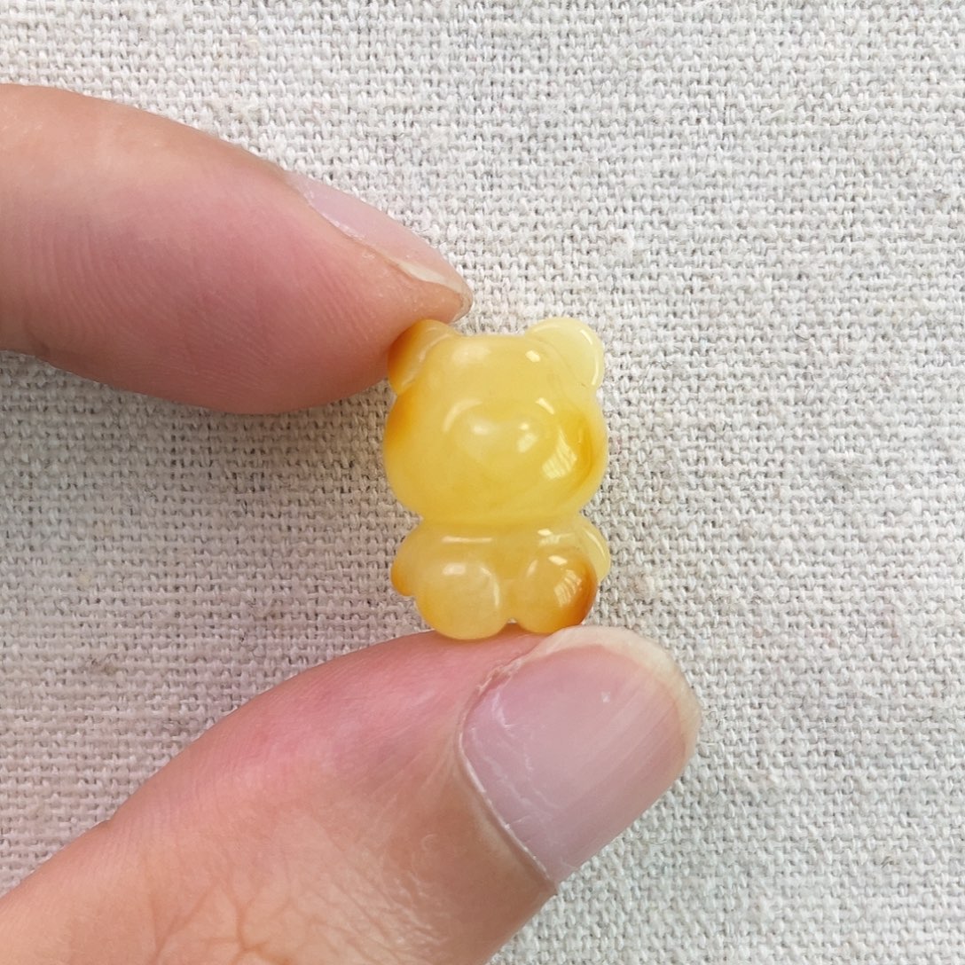 琥珀未镶嵌珠宝奇石小熊