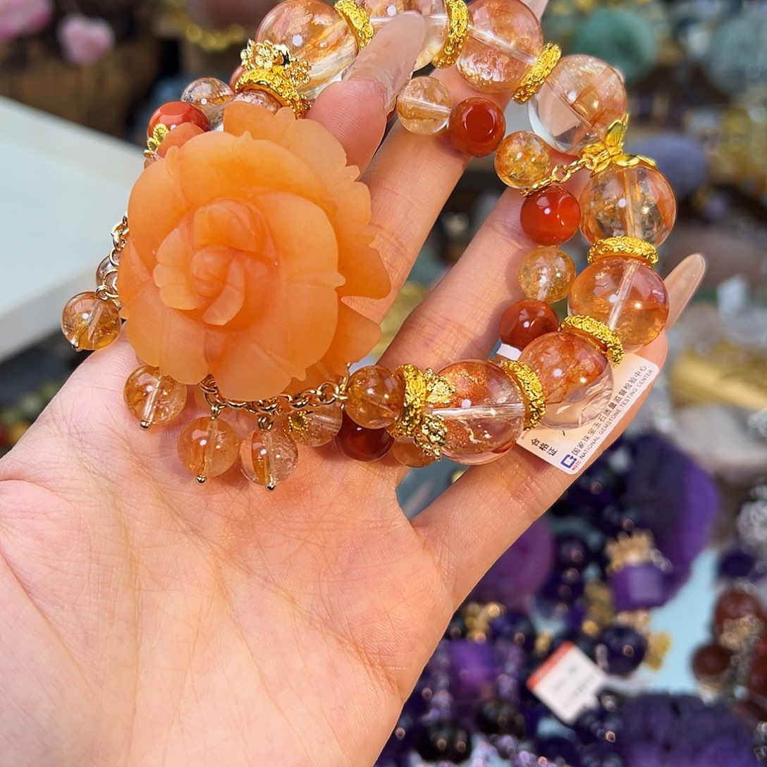唐***柔水晶手串合金水晶