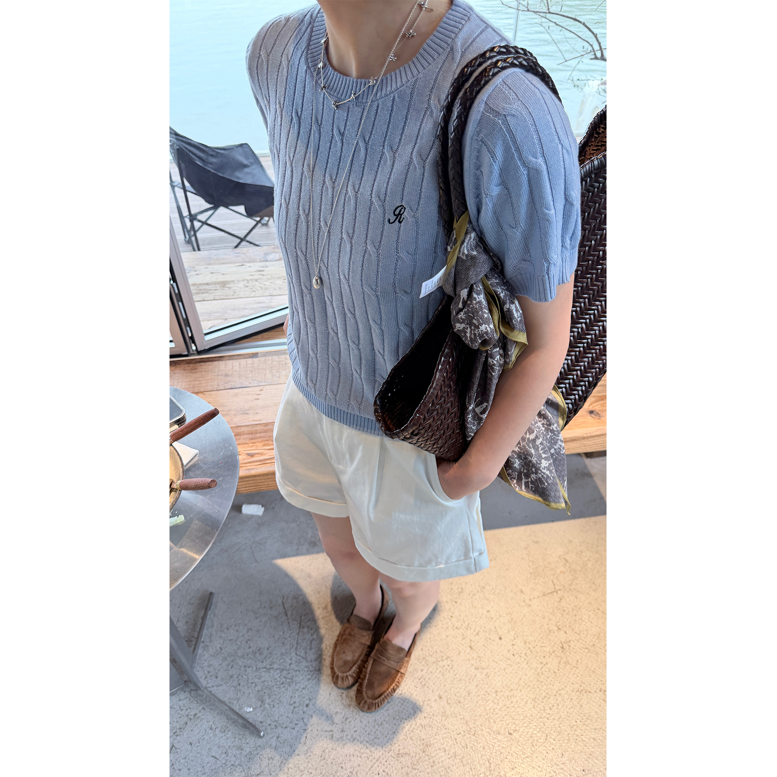 苏安家｜显瘦版细麻花夏日短袖针织衫