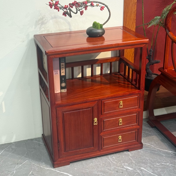 简祥红木 缅甸花梨木茶水柜置物柜储物柜简约茶台小柜子68-40-84