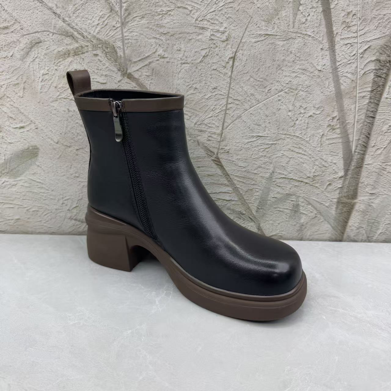 短靴女女靴子（牛皮）女 2526-12 绒