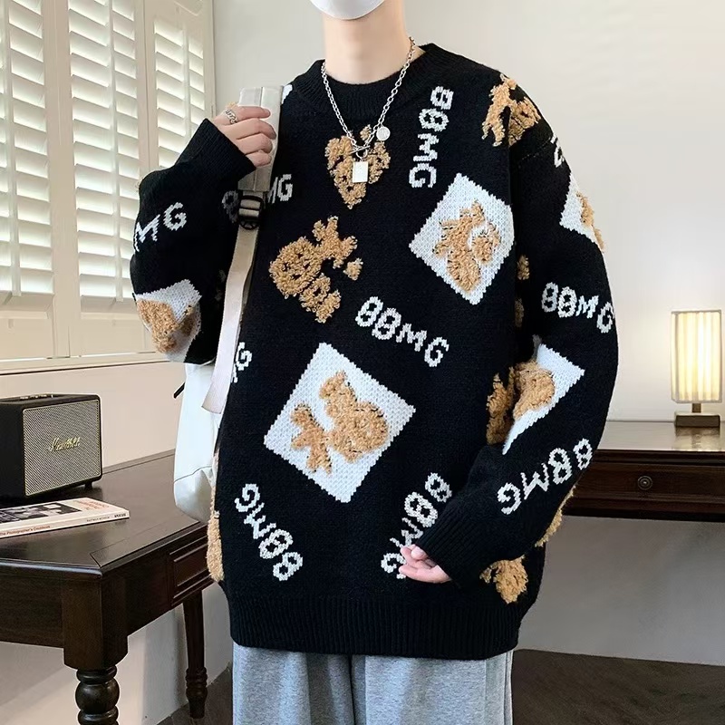 8330 毛衣秋冬季潮牌针织宽松百搭时尚