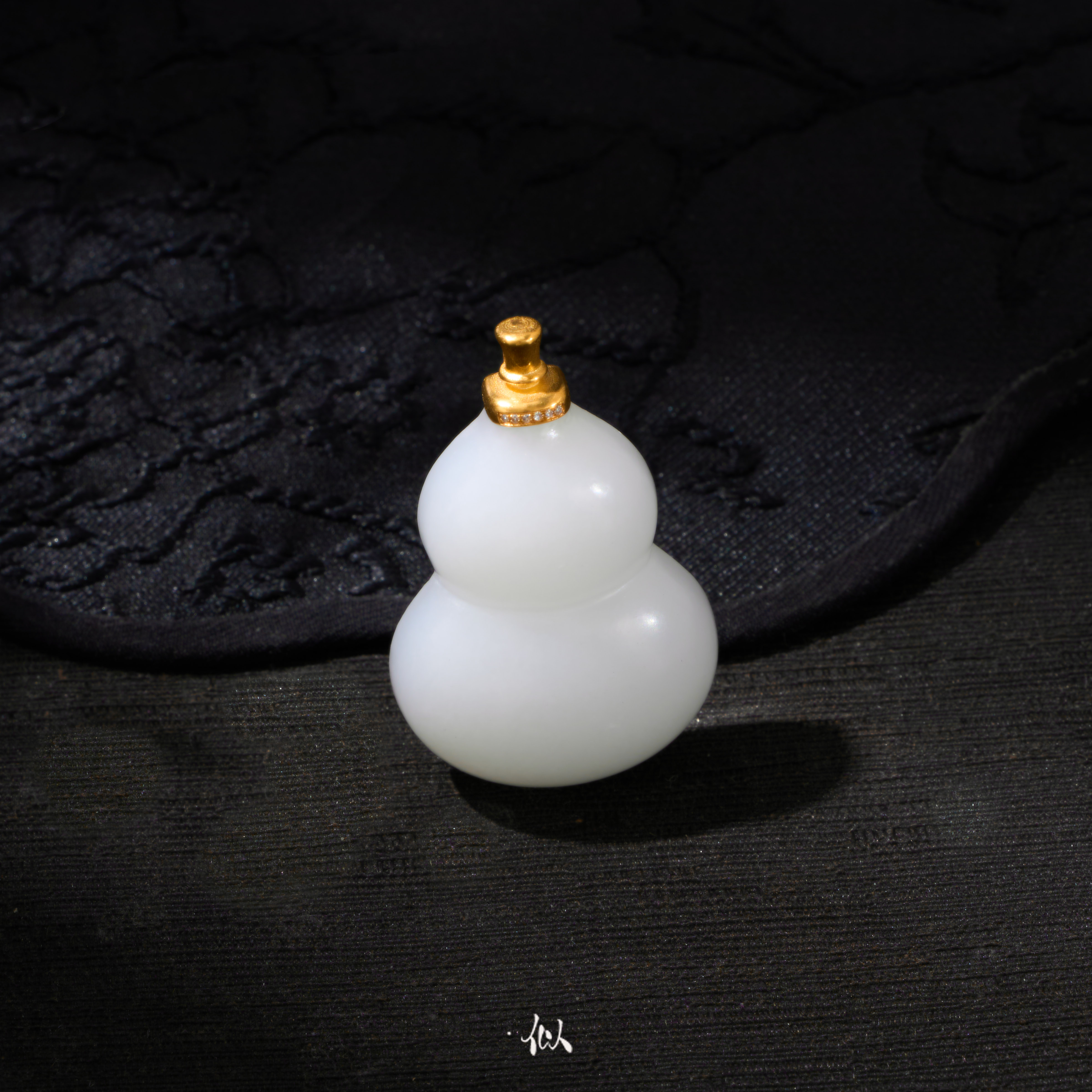 【踏雪】·似梓珠宝· 18K俄白大葫芦吊坠  XYMD139001076K