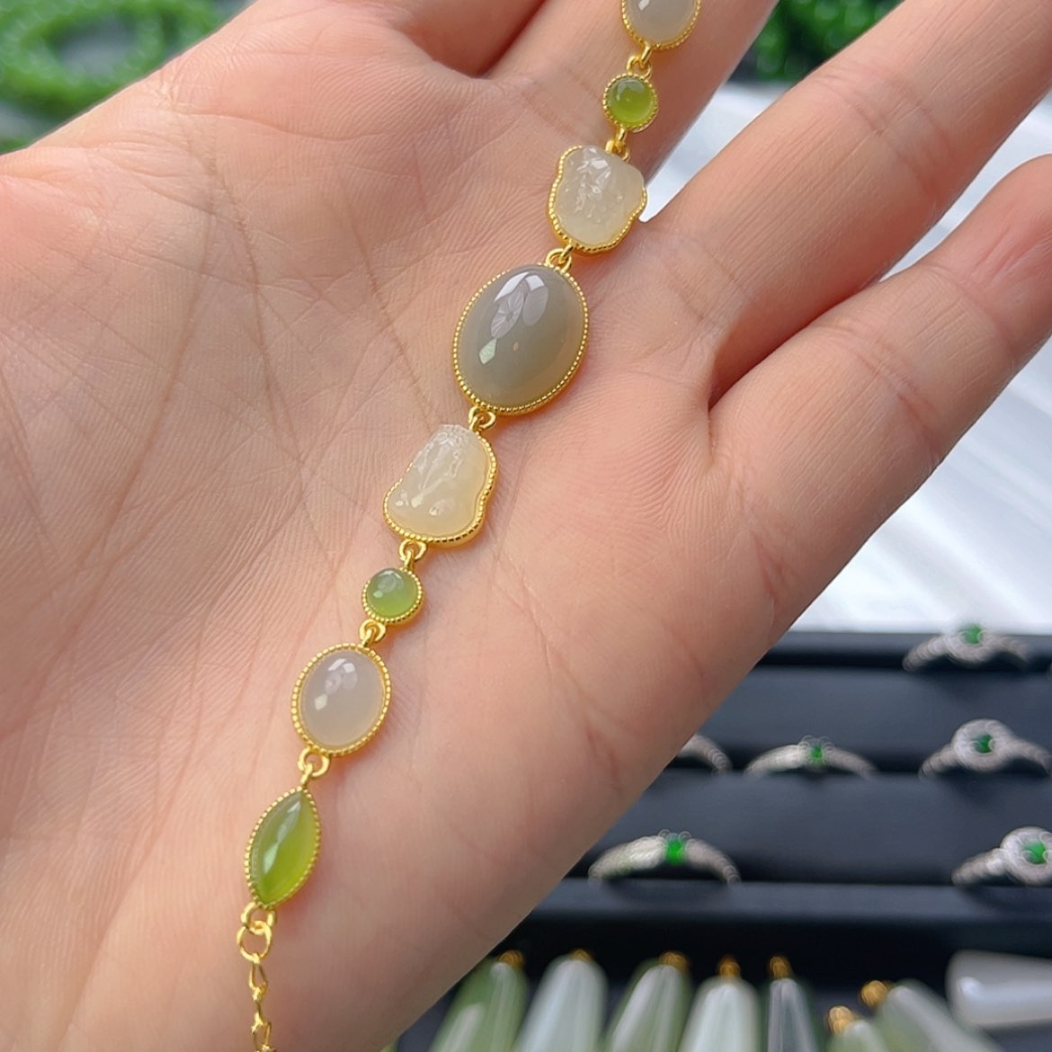 【闪购商品】和田玉颈饰银S925镶嵌