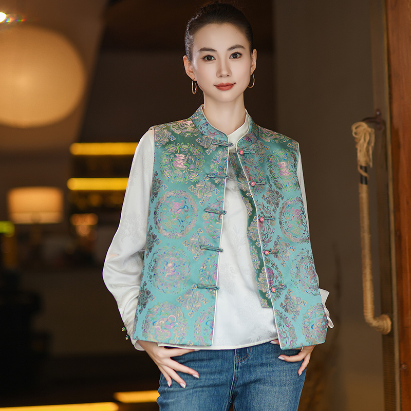 【十二生肖全家福】新中式宋锦马甲女2025秋款立领盘扣轻奢国风坎肩