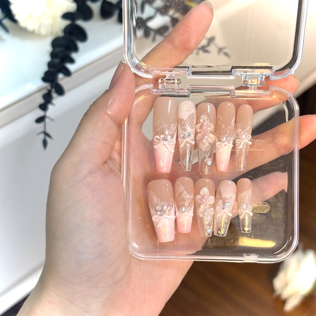 「桃花笑」一颗喜糖 | sweet candy猫眼百搭纯手绘穿戴甲