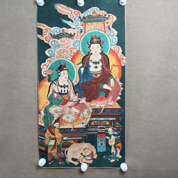 高端精品文殊菩萨绘画唐卡AA91