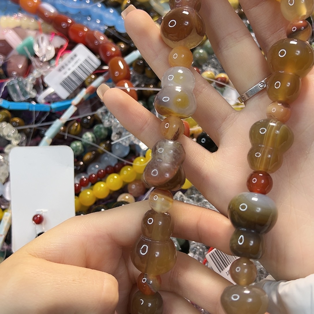 玛瑙/玉髓合金珠宝半成品葫芦玛瑙一条